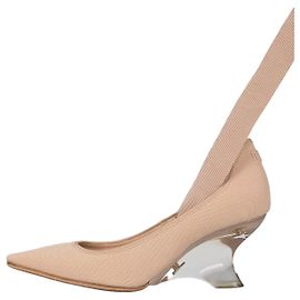 Beige Schnürheels Christian Dior Größe 35,5 Gebraucht