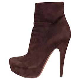 Botines de ante marrón oscuro Alaïa - Talla 39 De segunda mano
