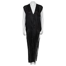 Vestido fluido negro transparente de cupro Rick Owens US4 S de segunda mano