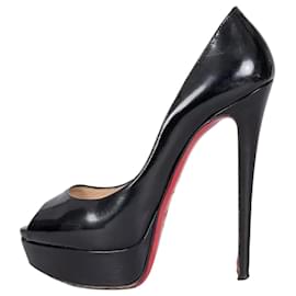 Christian Louboutin Schwarze Leder Lady Peep Pumps - Größe 37 Gebraucht
