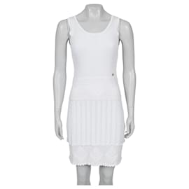 Chanel Kleid aus Viskose-Mischung in Weiß - Größe FR40 (fällt klein aus) Gebraucht