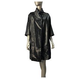 Abrigo de piel sintética y cuero Moschino elegante - Talla IT 42 de segunda mano