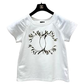 Chanel ikonisches CC-Logo weißes T-Shirt - Größe XS gebraucht