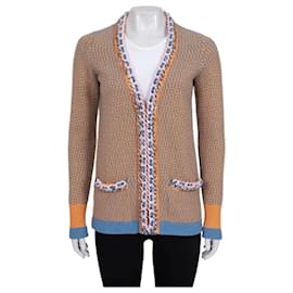 Chanel Karierter Kaschmir-Cardigan Größe 36 Gebraucht