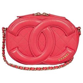 Bolsa de ombro de couro vermelho meia-noite Coco da Chanel elegante usada