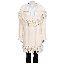 Chanel 2009 Weißes Kaschmir Strickkleid Größe 36 Gebraucht