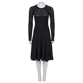 Robe zippée perforée ajustée Alaïa noire XS d'occasion