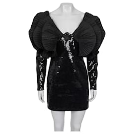Vestido de lana negra con lentejuelas Saint Laurent - Talla FR36 (S) De segunda mano
