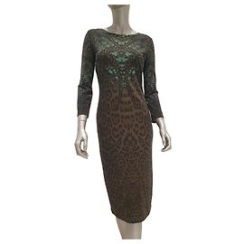 Vestido de estampado de leopardo Roberto Cavalli - Talla 44 (US 8) De segunda mano