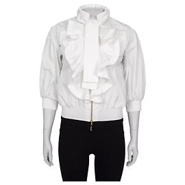 Chaqueta blanca con volantes Roberto Cavalli - Talla M De segunda mano