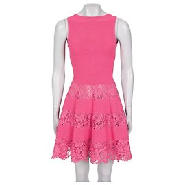 Valentino Pink Lace Detail Dress - Size XS Pre-owned