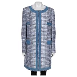 Pierre Balmain Hakenfront-Cardigan - Blau, Größe 40/L Gebraucht