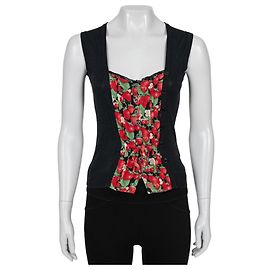 Top negro con botones Dolce & Gabbana - Talla 38/XS De segunda mano
