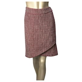 Chanel Tweed-Wollwickelrock Größe 44 Gebraucht