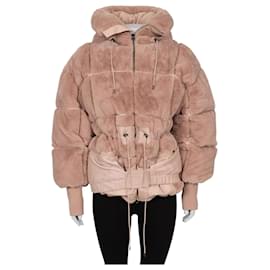 Tom Ford Pink Faux Fur Oversized Puffer Coat Größe M Gebraucht