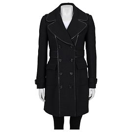 Cappotto in misto lana nero doppiopetto Burberry - UK8/S Usato