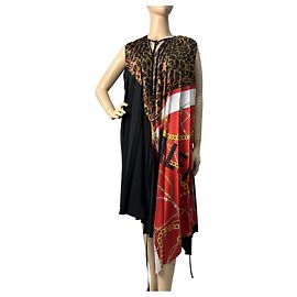 Vestido de bufanda con estampado floral y logo de BALENCIAGA en multicolor de segunda mano