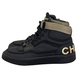 Sneakers in nylon con logo CC intrecciato di Chanel - Taglia 40 - Usate