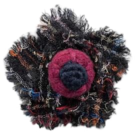 Spilla multicolore a bordo grezzo Chanel Autunno 2013 RTW usata