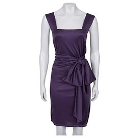 Abito in seta 100% viola con cintura Saint Laurent - Taglia S Usato