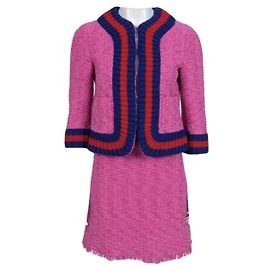 Gucci Pink Tweed Rockanzug - Elegant und vielseitig IT38/XS gebraucht