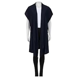 Cárdigan abierto de cachemira azul lujoso Chanel Talla 36/S De segunda mano