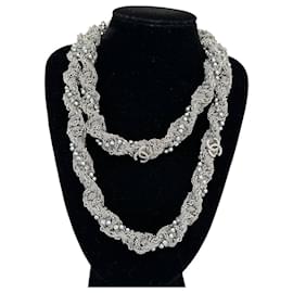 Collana a catena argento multi-strato Chanel A18 usata