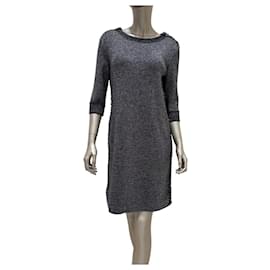Grau Wolle Cashmere Shift Kleid Chanel Pre-Fall 2017 Größe 38 gebraucht