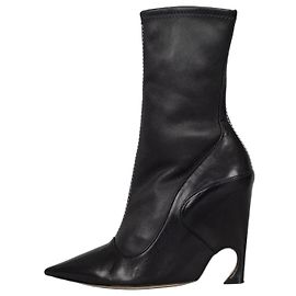Botines negros de cuero puntiagudos Christian Dior - EU 39,5 De segunda mano