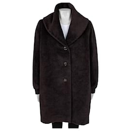Abrigo de lana marrón Teddy Max Mara Talla M Usado