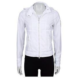 Chaqueta cortaviento blanca con capucha Jean Paul Gaultier Talla 40/S De segunda mano
