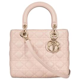 Lady Dior Medium rosa Lederhandtasche gebraucht - Christian Dior