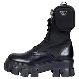 Botas de cuero negro Prada Monolith - EU 38 Pre-owned