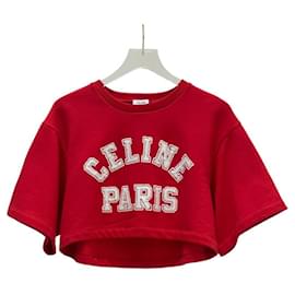 Celine cropped rotes Baumwoll-T-Shirt NWOT Größe XS gebraucht - Céline