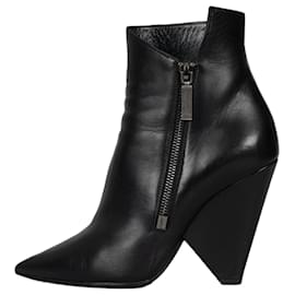 Niki Leder Wedge Stiefel von Saint Laurent - Größe 38,5 gebraucht