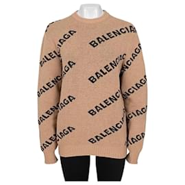 Balenciaga Brauner Oversized Wollpullover - Größe XS - Gebraucht