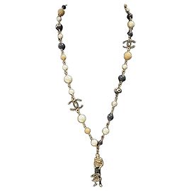 Collana in metallo dorato CC Chanel 2010 usata