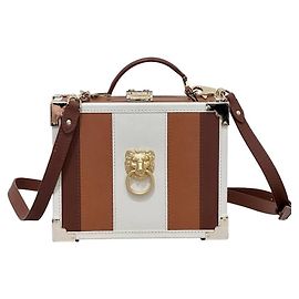 Borsa a tracolla a forma di scatola con testa di leone Aspinal of London usata