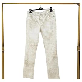 CHANEL Camélias Druck Jeans Größe 44 Gebraucht