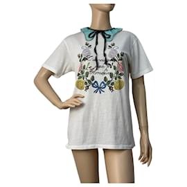 T-shirt con colletto in paillettes ricamate Gucci Taglia M Usato
