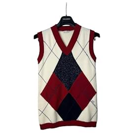 Dolce & Gabbana Kid's Diamond-patterned Vest Sleeveless Sweater Sz.9-10 years Pre-owned