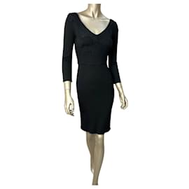 Dolce & Gabbana Black Fitted Lace Dress Sz.40 Pre-owned