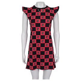 Louis Vuitton Monogram Karo Baumwollkleid - Größe XS Gebraucht