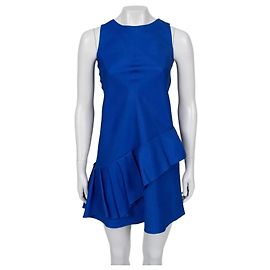 Vestido A-Line de seda azul vintage Christian Dior Talla 40/S de segunda mano
