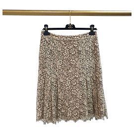 Chanel Beige Floral Lace Skirt Size 40 Pre-Owned
