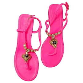 Sandales Tongs Chanel 2024 Rose Fluo Taille 37,5 D'occasion
