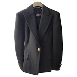 BLAMAIN Blazer de lana negro de un botón Talla 38 Pre-Owned - Balmain