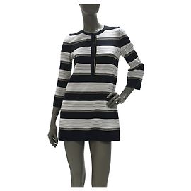 Gestreiftes Seiden-Tunika-Kleid von Chanel Freizeitkleid Größe 38 Gebraucht