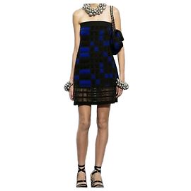 Chanel Multicolorierte geometrische karierte Cocktailkleid 2013 Größe 38 Gebraucht