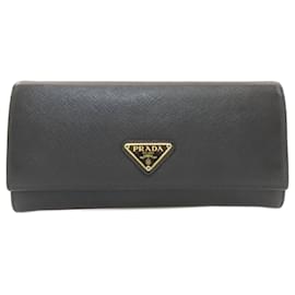 Cartera larga de cuero Saffiano Prada